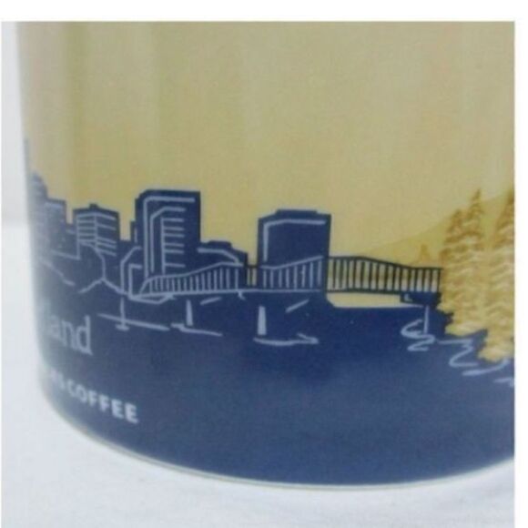 Starbucks Portland Collectible Coffee Cup Cream  City Mountains 20 Oz Logo Mug - Picture 6 of 9